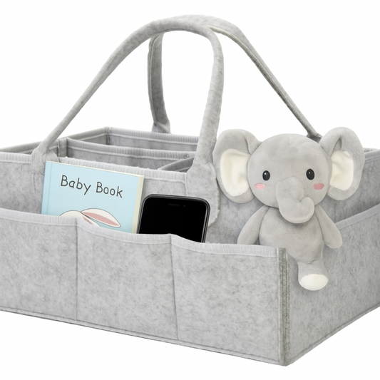 sac à Langer design multifonctions en feutre gris