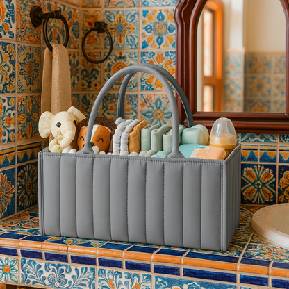 panier à langer design gris