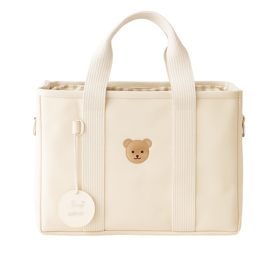 Sac à langer tendance ourson beige