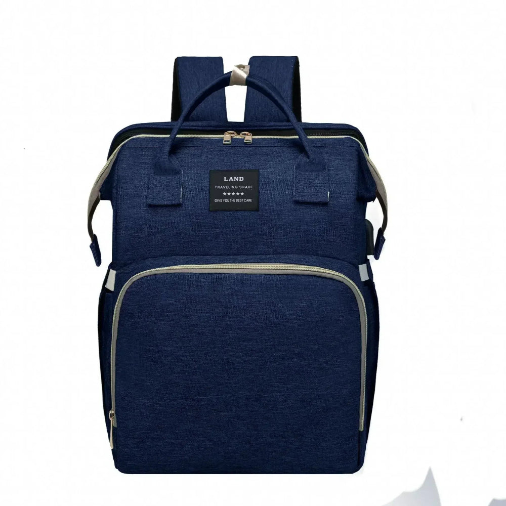 Sac à langer convertible en lit bleu